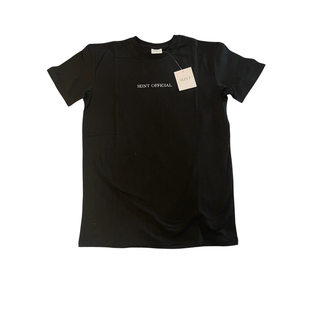 Seint Official T-Shirt NWT Men’s S Black Crewneck Logo Tee Minimalist Streetwear